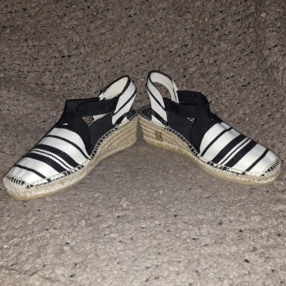 TONI PONS-Origens-Espadrilles-Black/White Stripe-Slingback-Sz 40/9-Excellent - Picture 4 of 8